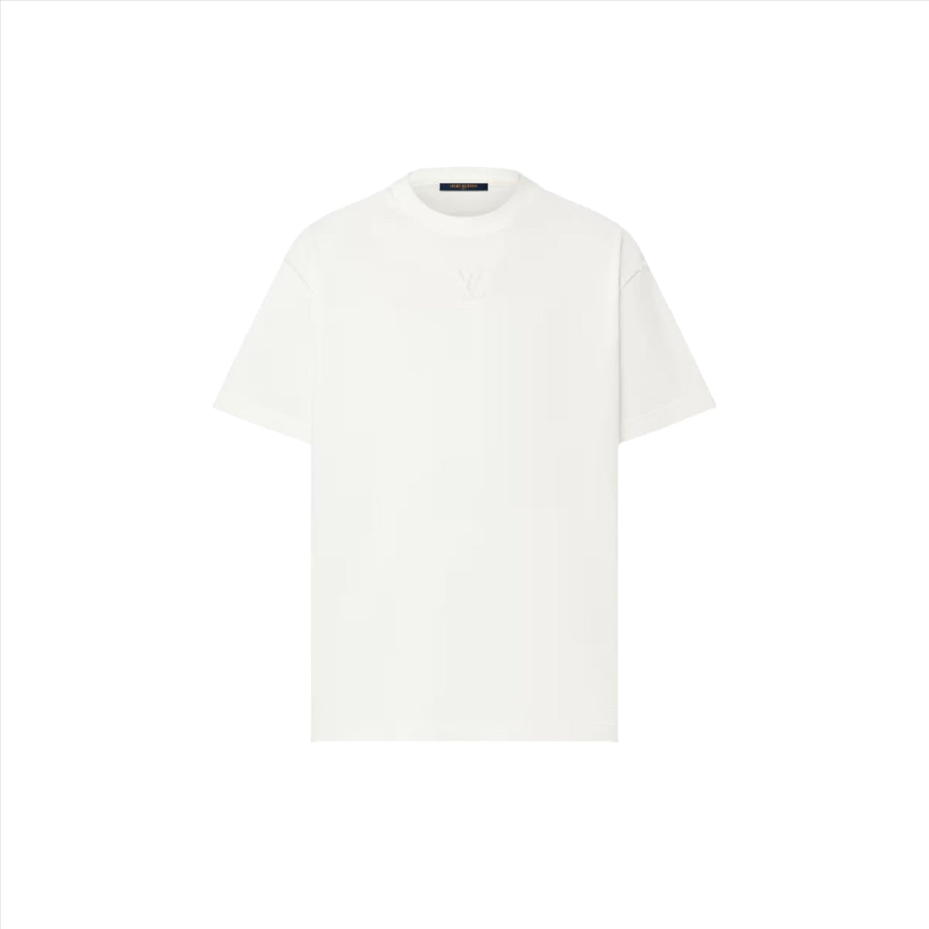 Tricou alb cu logo embosat