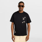 Monogram Sashiko Embroidery Black T-shirt