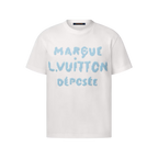 Tricou alb cu broderie tip semnătură