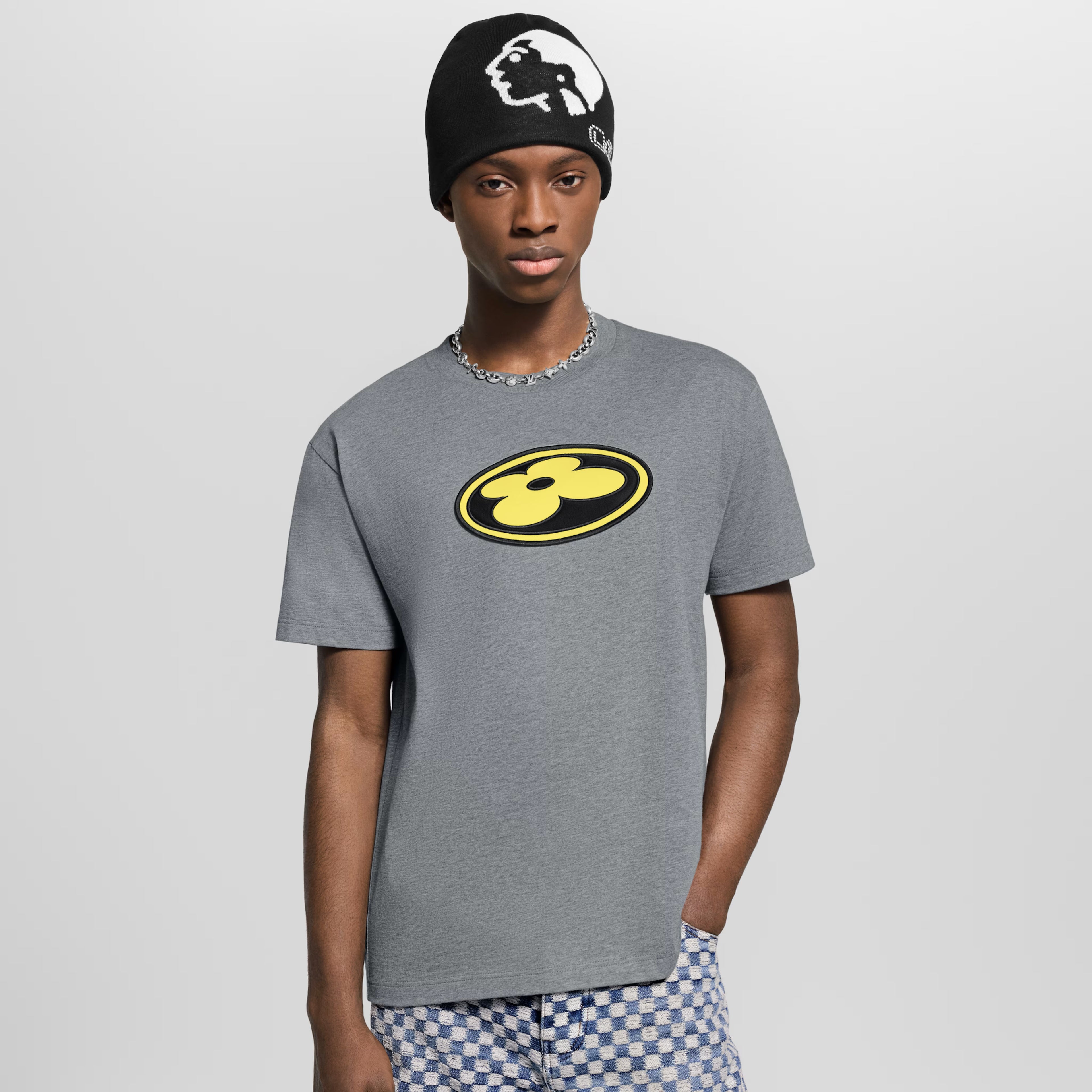 Tricou gri cu imprimeu grafic