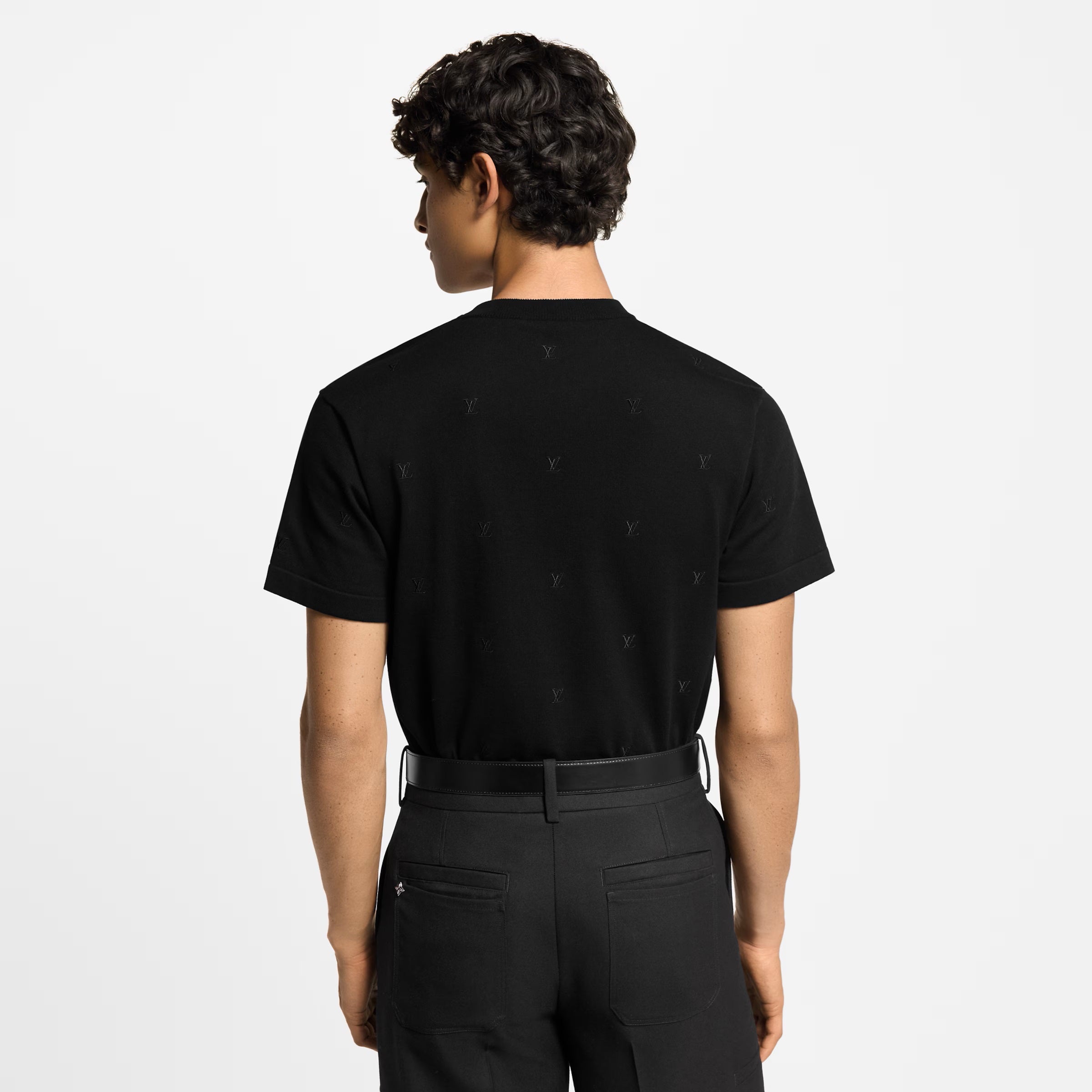 LV Blason tricou cu mânecă scurtă și guler la baza gâtului, brodat