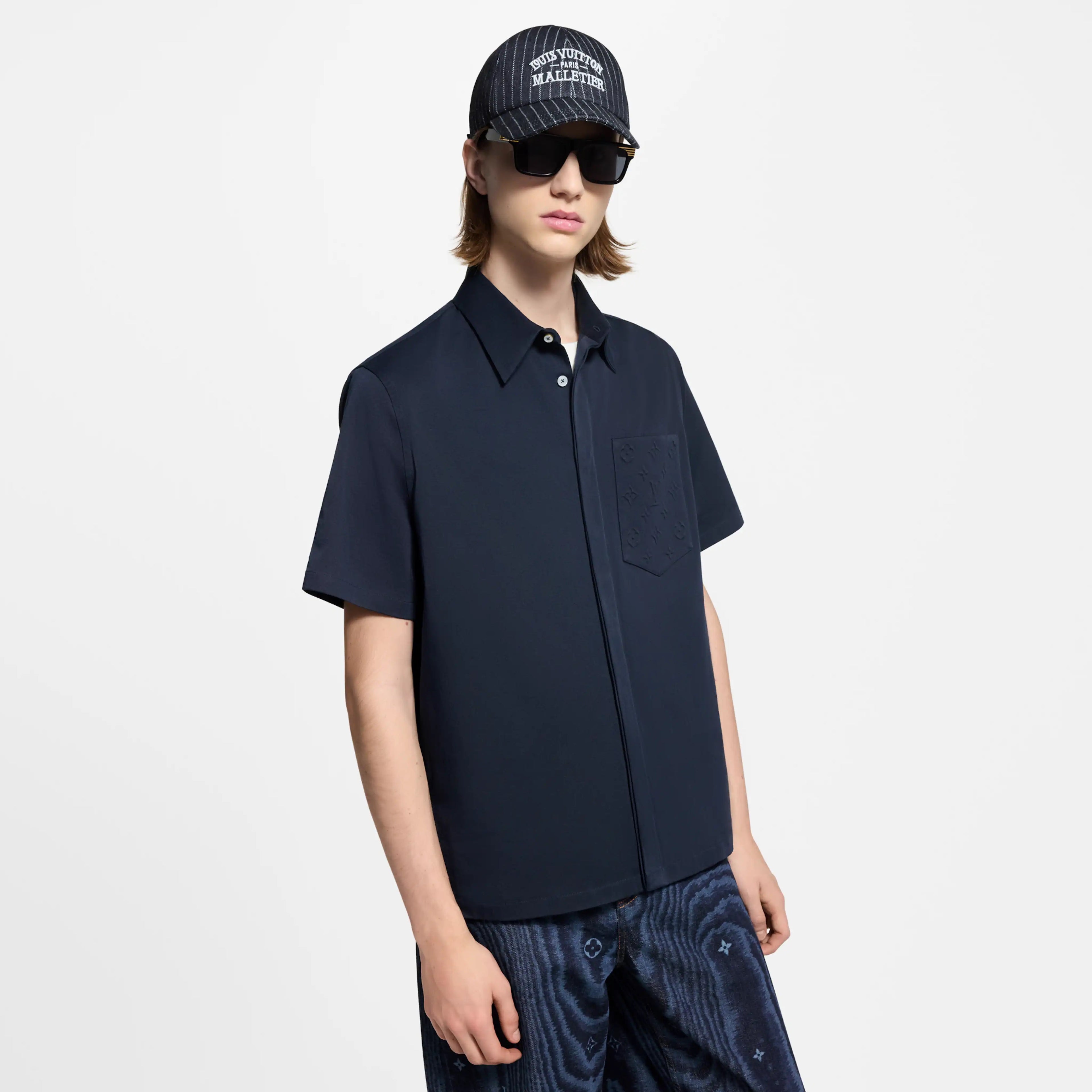 Cămașă albastră Monogram Pocket