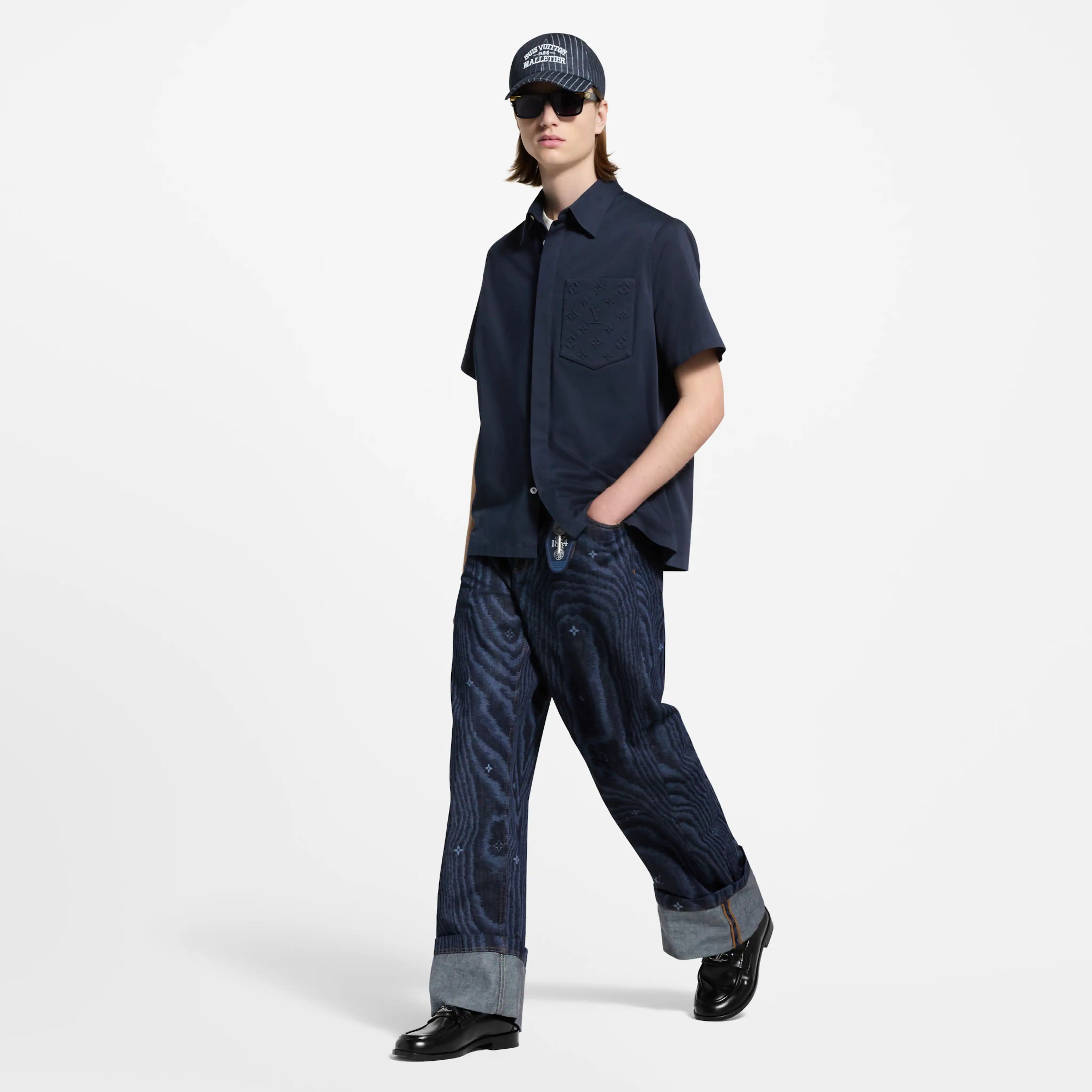 Cămașă albastră Monogram Pocket