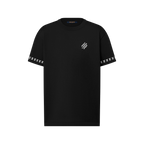 Tricou negru tricotat cu mânecă scurtă Signature