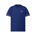Tricou tricotat cu mânecă scurtă, albastru indigo, Signature
