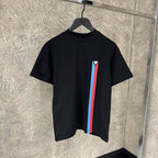 Tricou negru brodat cu mânecă scurtă