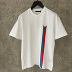 Tricou alb brodat cu mânecă scurtă