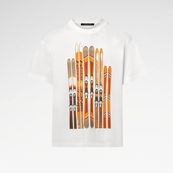 Tricou LV Ski cu imprimeu, din bumbac alb