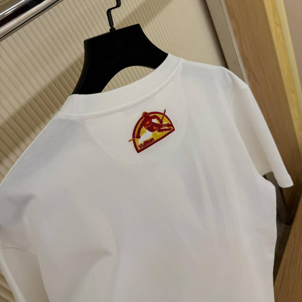 Tricou LV Ski cu imprimeu, din bumbac alb