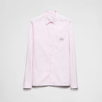 Cămașă din bumbac, de culoare roz deschis, cu mânecă lungă