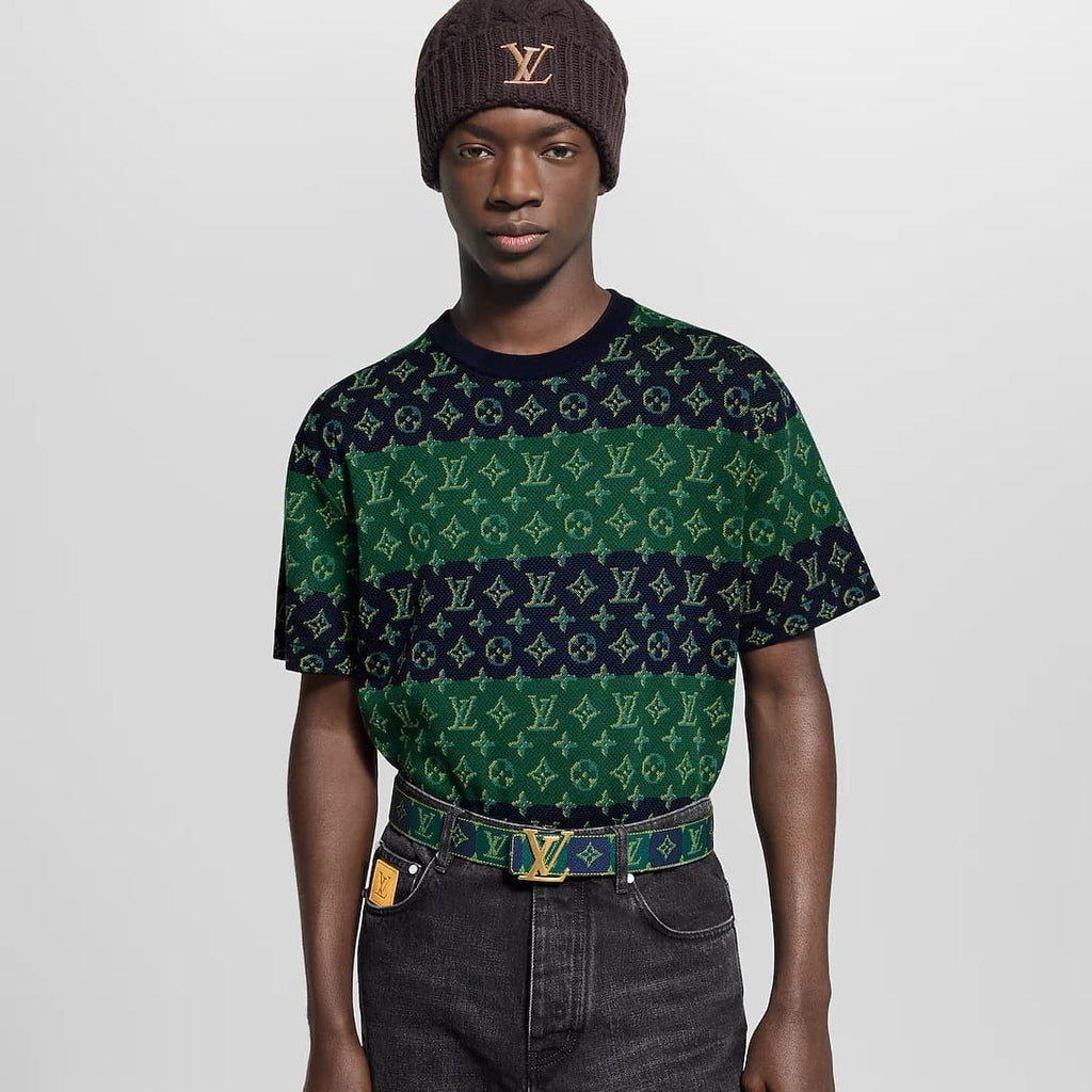 Tricou cu gât rotund și mânecă scurtă cu Monogramă