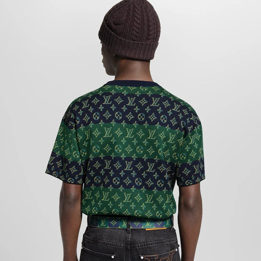 Tricou cu gât rotund și mânecă scurtă cu Monogramă