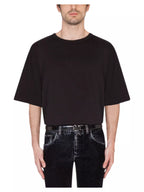 Tricou negru cu logo coroană în relief