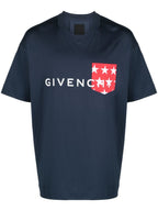 Tricou de bumbac 4G Deep Blue cu buzunar