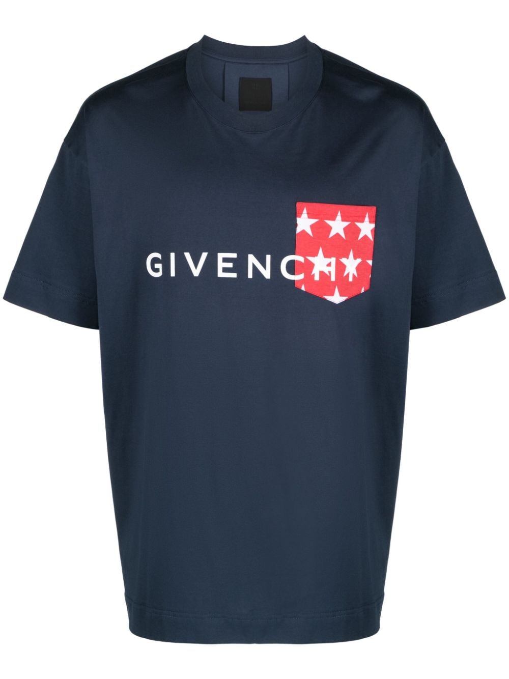 Tricou de bumbac 4G Deep Blue cu buzunar