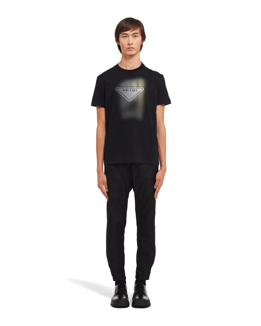 Tricou negru de bumbac, imprimat