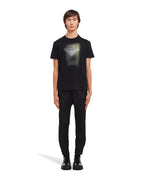 Tricou negru de bumbac, imprimat