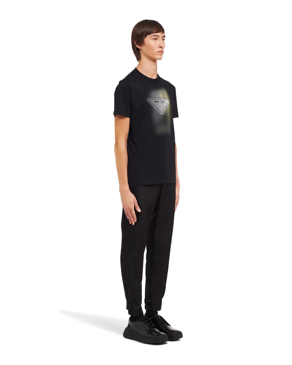Tricou negru de bumbac, imprimat