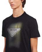 Tricou negru de bumbac, imprimat